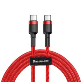 Baseus Cafule Cable Durable Nylon Braided Wire USB-C PD / USB-C PD PD2.0 60W 20V 3A QC3.0 2M red