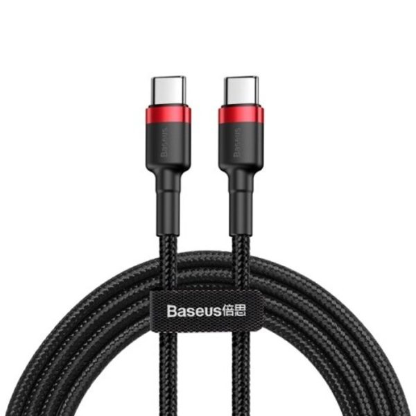 Baseus Cafule Cable durable nylon cord USB-C PD / USB-C PD PD2.0 60W 20V 3A QC3.0 2M black-red