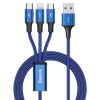 Baseus Rapid 3in1 USB - USB Type C / Lightning / micro USB cable for charging and data transfer 1.2m blue