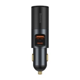 Baseus cigarette lighter socket and car charger 120W gray